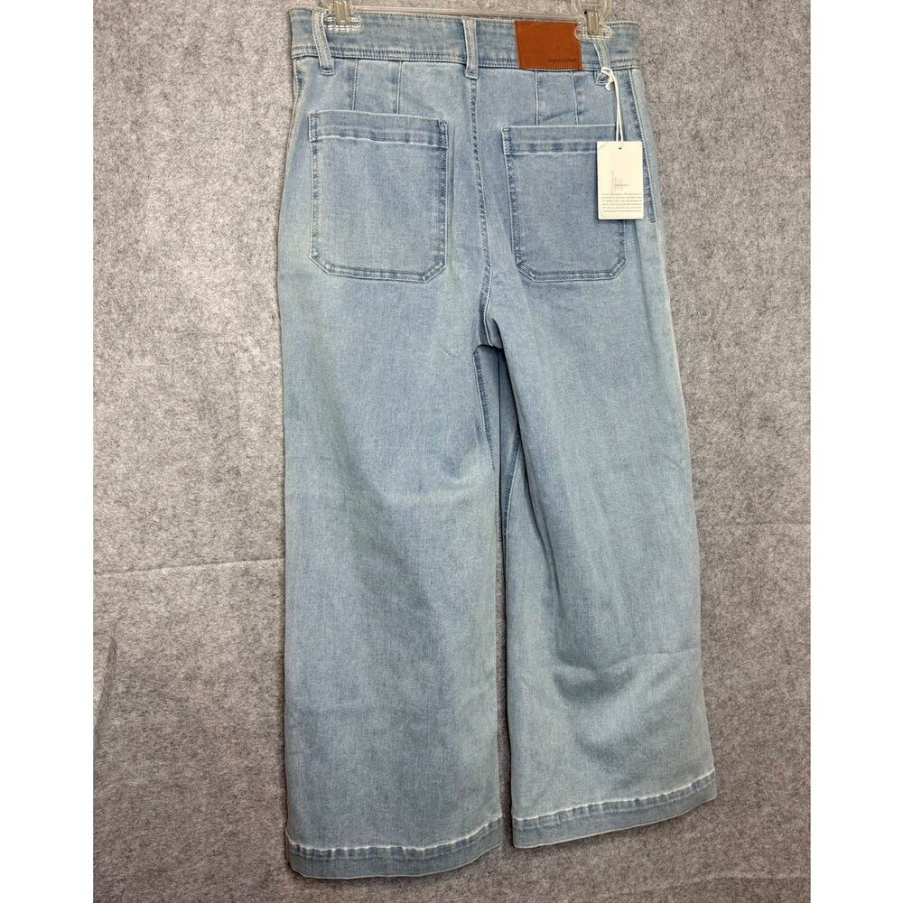 NWT Unpublished Jeans Women 27 Light Wash High Rise Wide Leg Double Button Denim - Picture 3 of 8